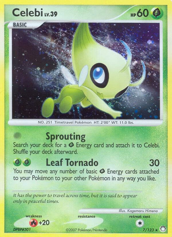 Celebi 7/123 card from Mysterious Treasures