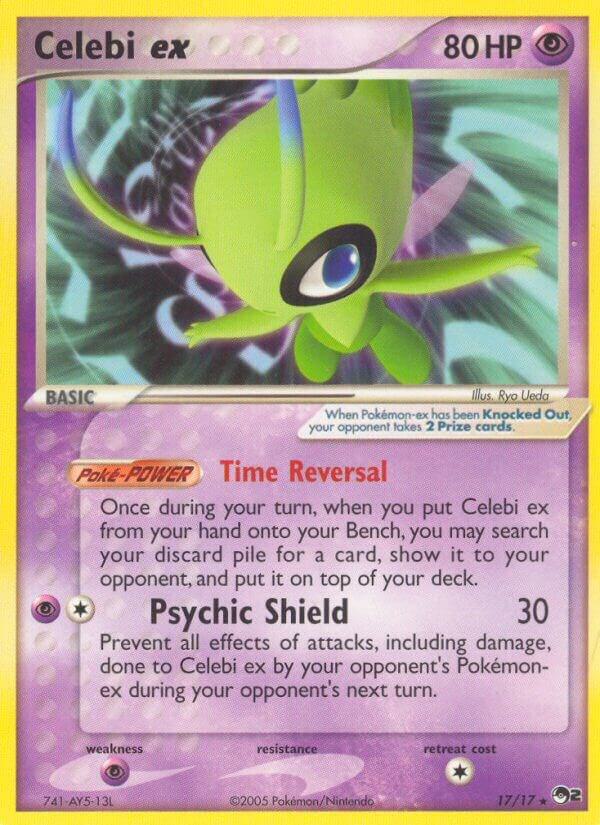 Celebi ex (Non-Holo) 017/017 card from POP Series 2
