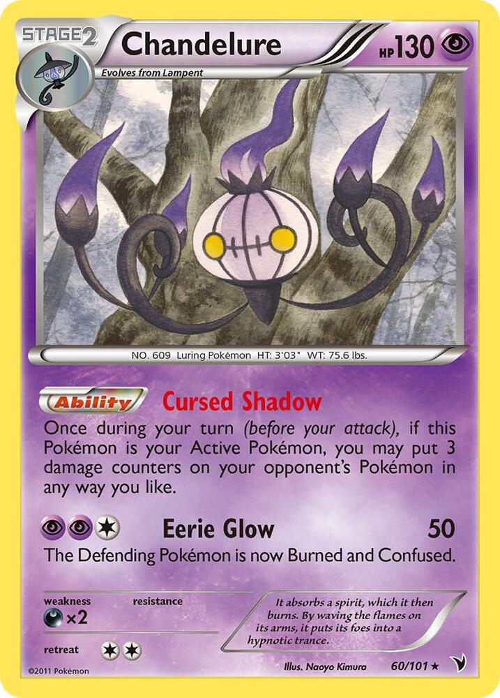 Chandelure 60/101 card from Noble Victories