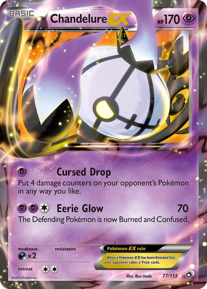 Chandelure EX 77/113 card from Legendary Treasures
