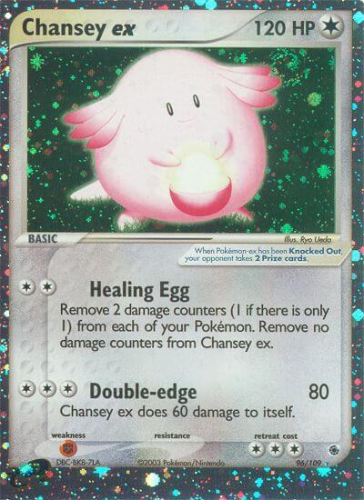 Chansey ex 96/109 card from Ruby and Sapphire