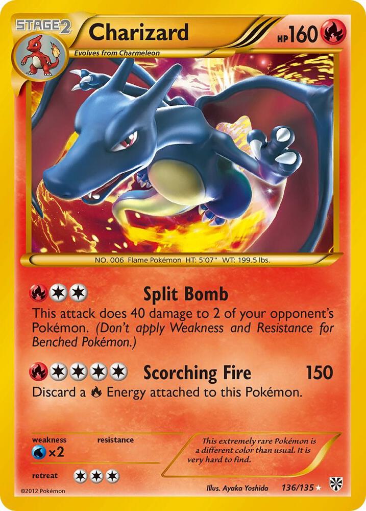 Charizard 136/135 card from Plasma Storm