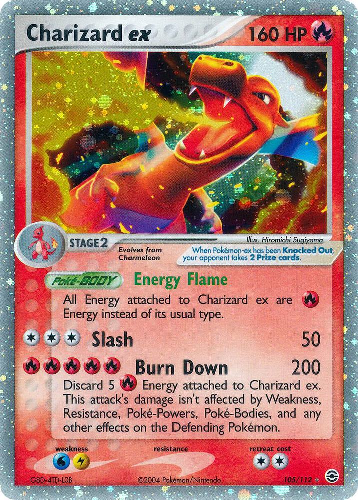 Charizard ex 105/112 card from FireRed & LeafGreen