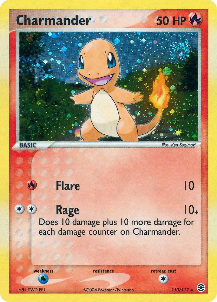 Charmander 113/112 card from FireRed & LeafGreen