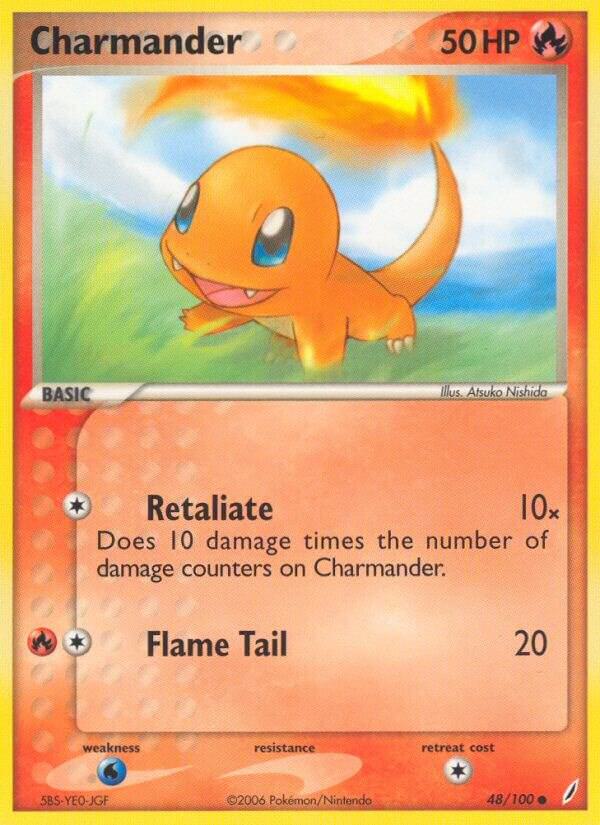 Charmander 48/100 card from Crystal Guardians