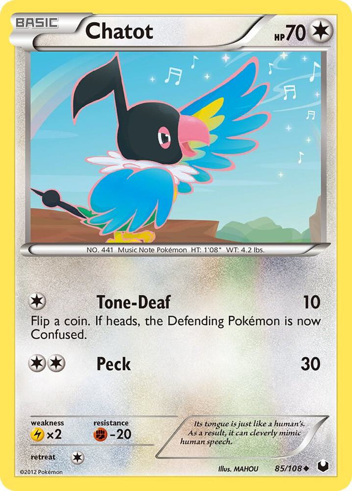 Chatot 85/108 card from Dark Explorers
