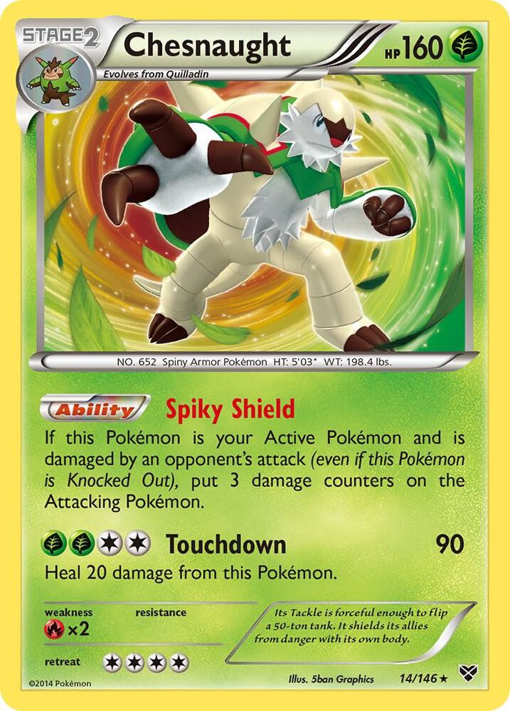 Chesnaught 14/146 card from XY Base Set