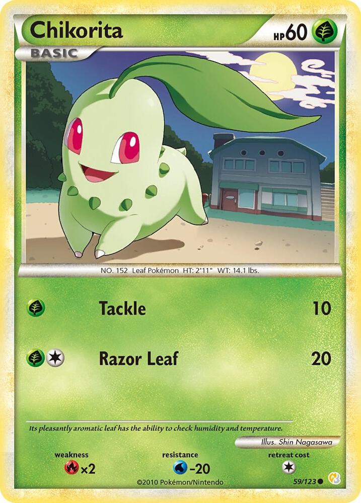 Chikorita 59/123 card from HeartGold SoulSilver