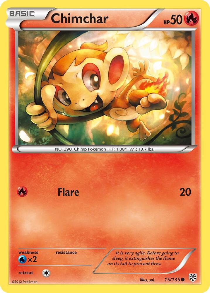 Chimchar 15/135 card from Plasma Storm
