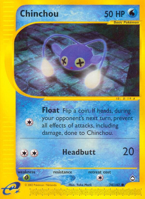 Chinchou (70) 070/147 card from Aquapolis
