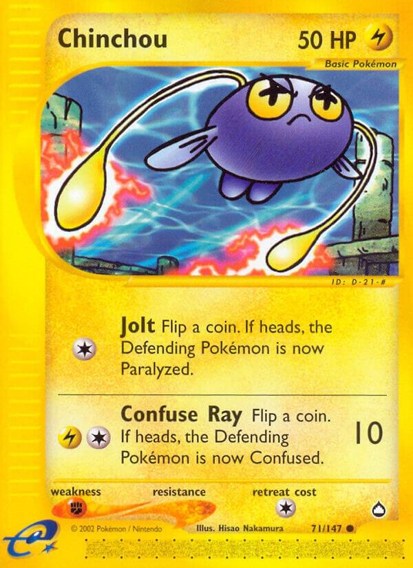 Chinchou (71) 071/147 card from Aquapolis