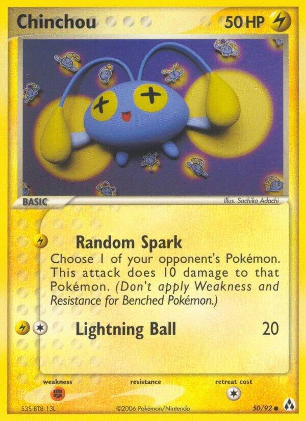Chinchou 50/92 card from Legend Maker