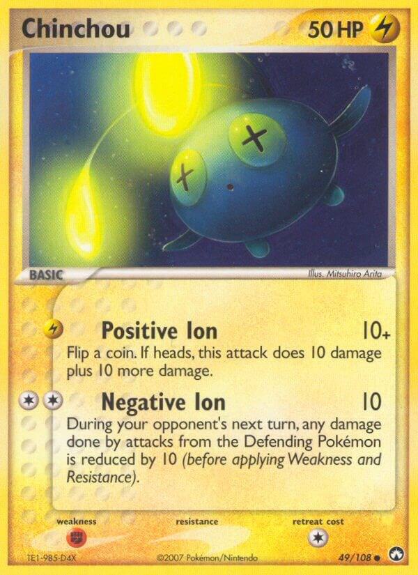 Chinchou 49/108 card from Power Keepers