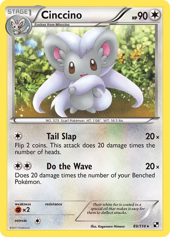 Cinccino 89/114 card from Black and White