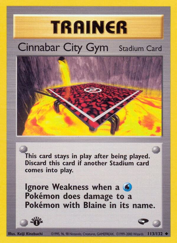 Cinnabar City Gym 113/132 card from Gym Challenge