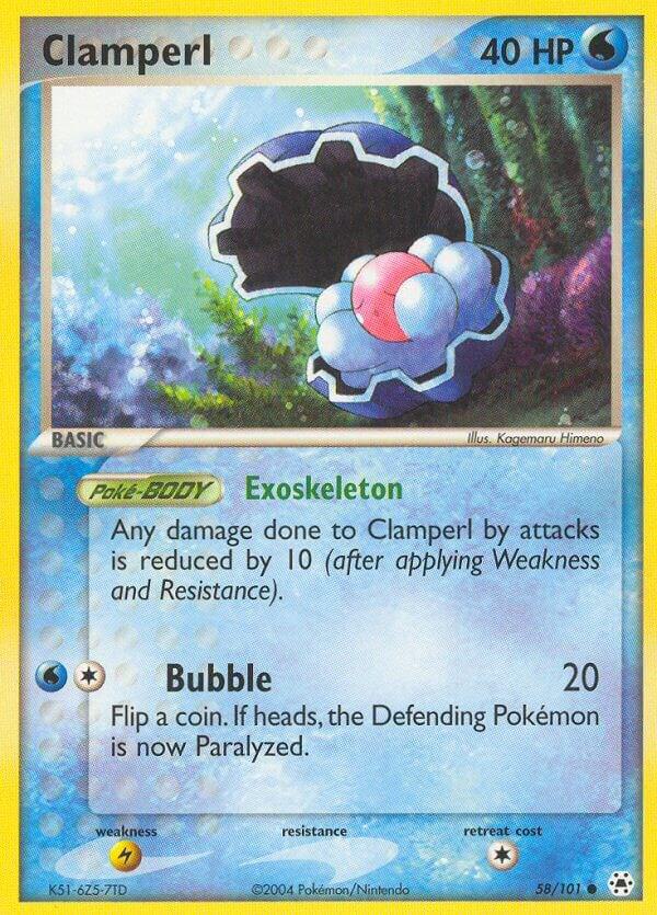Clamperl 58/101 card from Hidden Legends