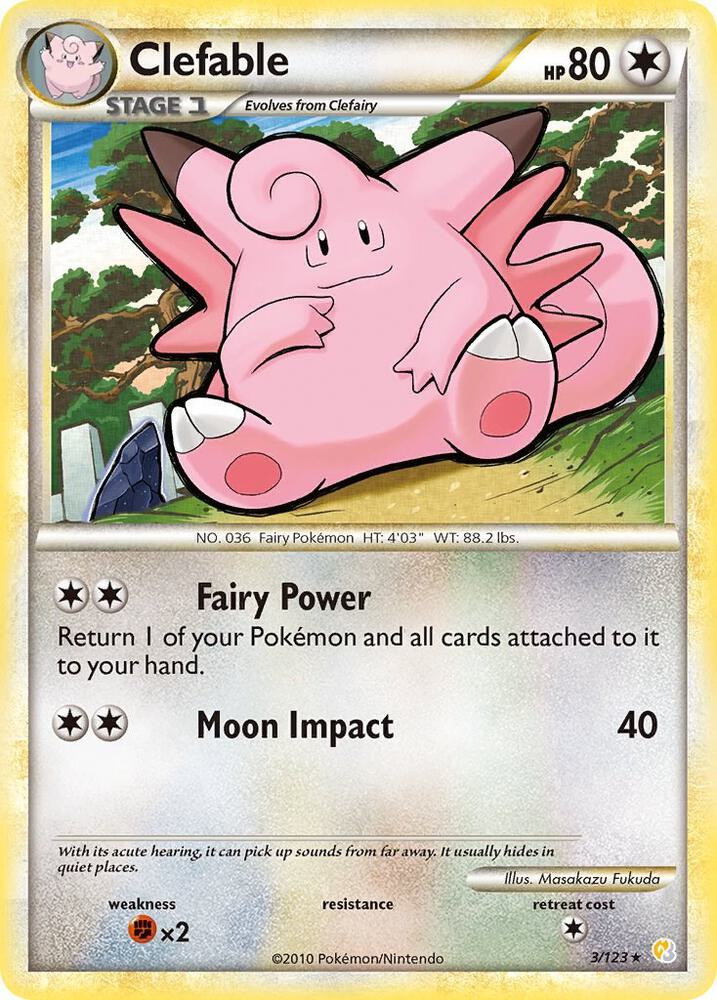 Clefable 3/123 card from HeartGold SoulSilver