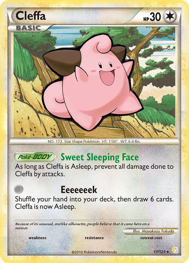 Cleffa 17/123 card from HeartGold SoulSilver