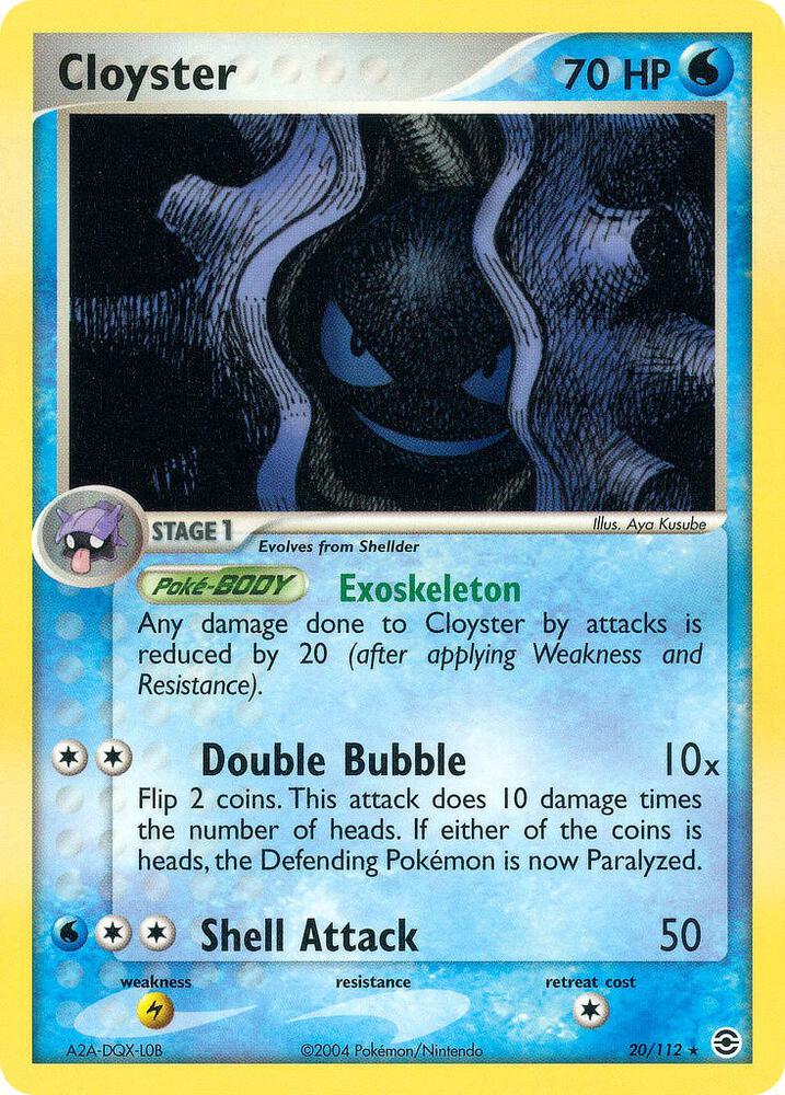 Cloyster 20/112 card from FireRed & LeafGreen