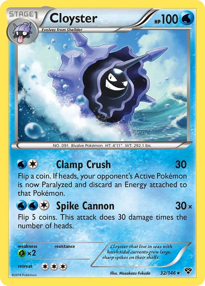 Cloyster 32/146 card from XY Base Set