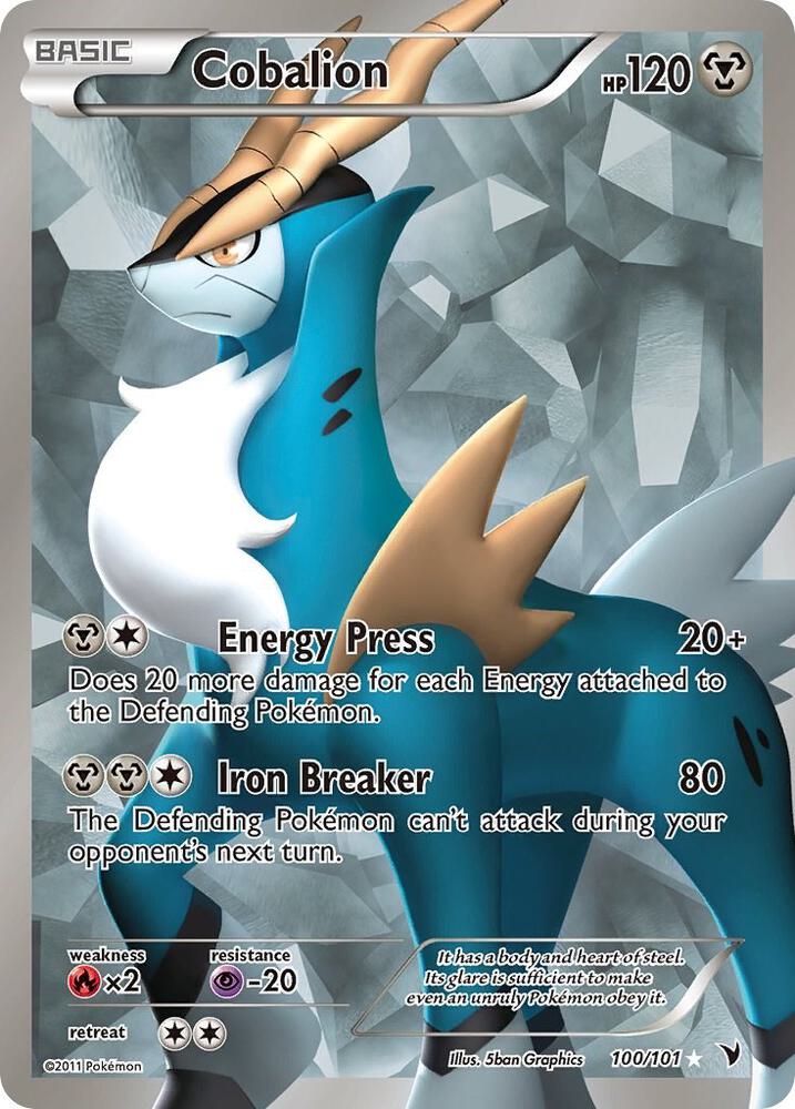 Cobalion (100 Full Art) 100/101 card from Noble Victories