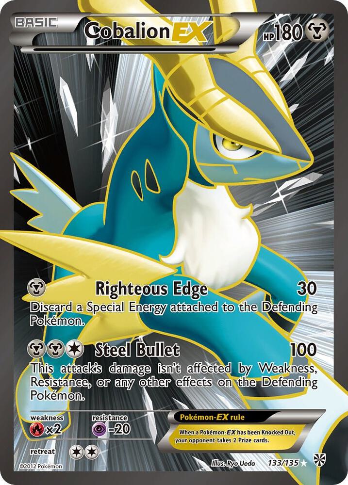 Cobalion EX (133 Full Art) 133/135 card from Plasma Storm