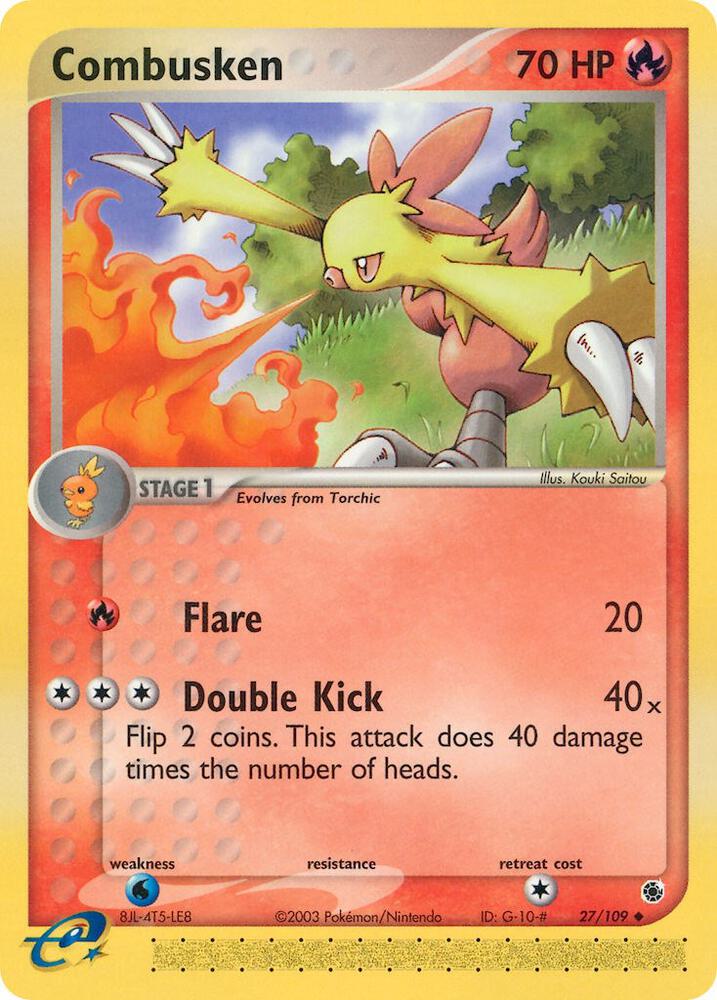 Combusken 27/109 card from Ruby and Sapphire