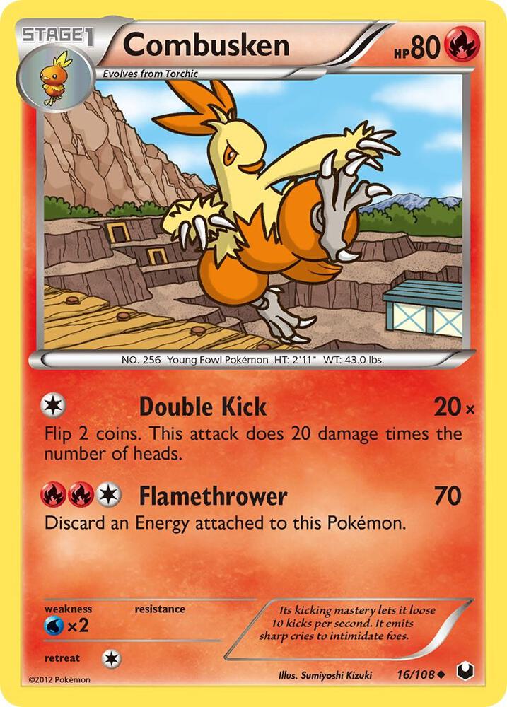 Combusken 16/108 card from Dark Explorers
