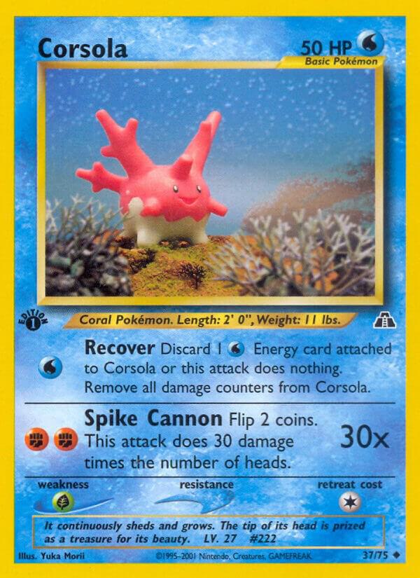 Corsola 37/75 card from Neo Discovery