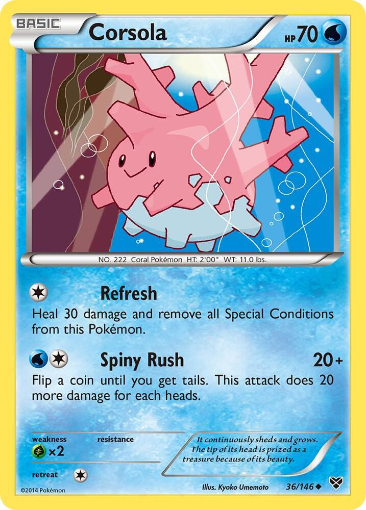 Corsola 36/146 card from XY Base Set