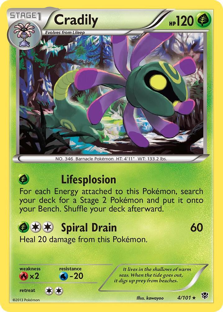 Cradily 4/101 card from Plasma Blast