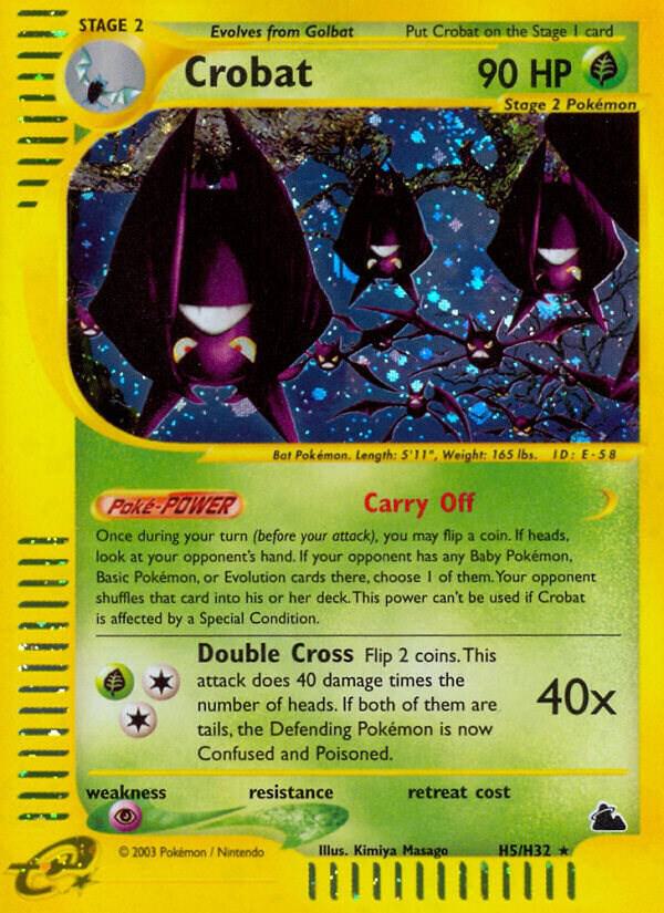 Crobat (H5) H05/H32 card from Skyridge