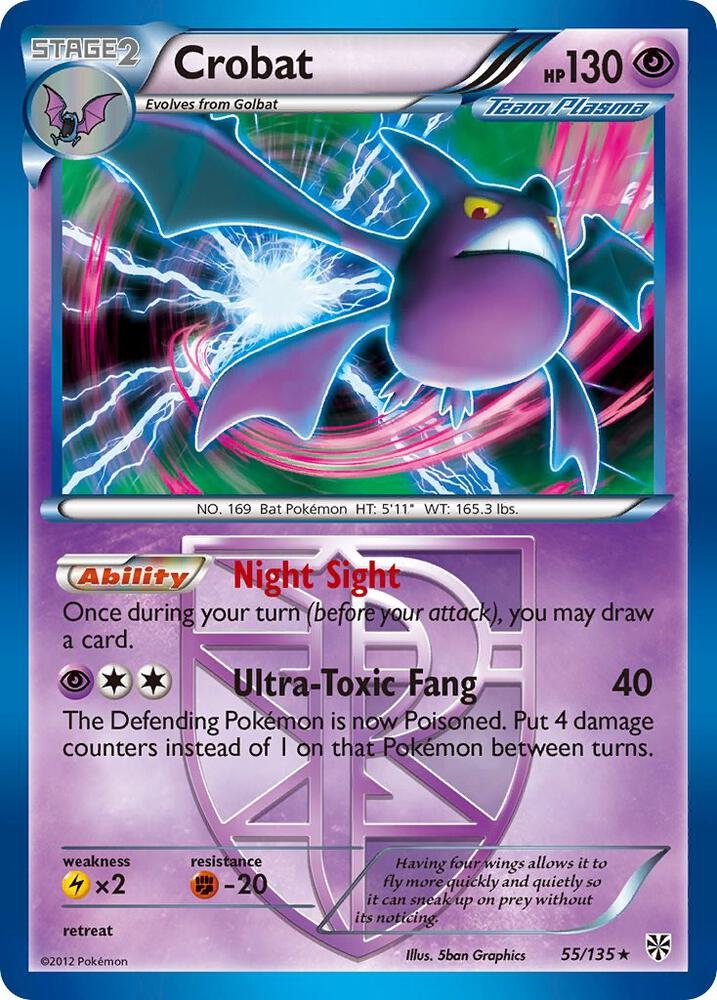 Crobat (Team Plasma) 55/135 card from Plasma Storm
