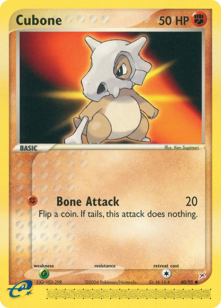 Cubone 40/95 card from Team Magma vs Team Aqua
