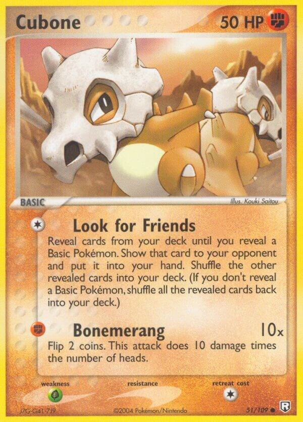 Cubone 51/109 card from Team Rocket Returns