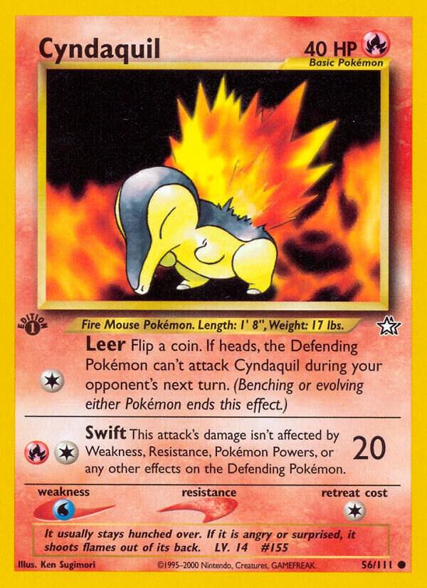 Cyndaquil (56) 056/111 card from Neo Genesis