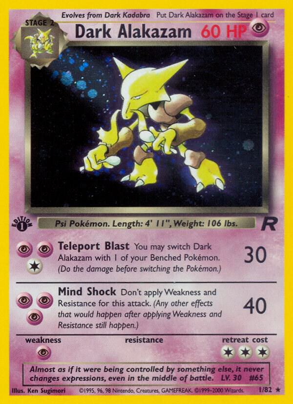Dark Alakazam (1) 01/82 card from Team Rocket