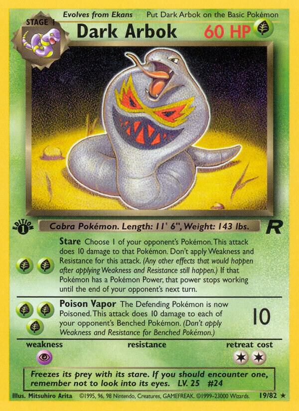 Dark Arbok (19) 19/82 card from Team Rocket