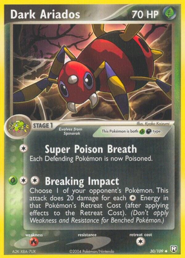 Dark Ariados 30/109 card from Team Rocket Returns