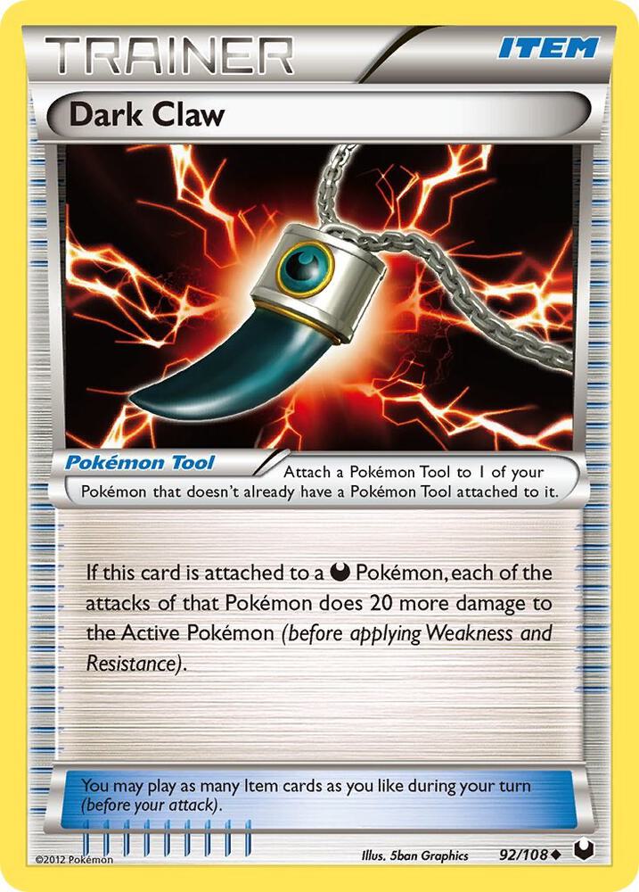 Dark Claw 92/108 card from Dark Explorers