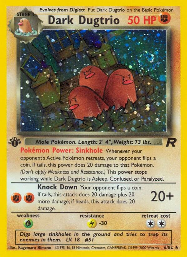Dark Dugtrio (6) 06/82 card from Team Rocket