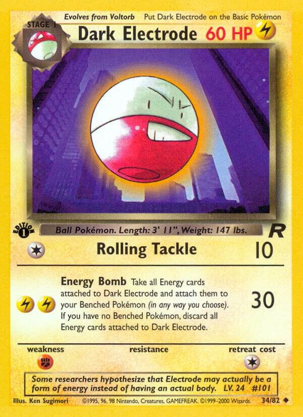 Dark Electrode 34/82 card from Team Rocket