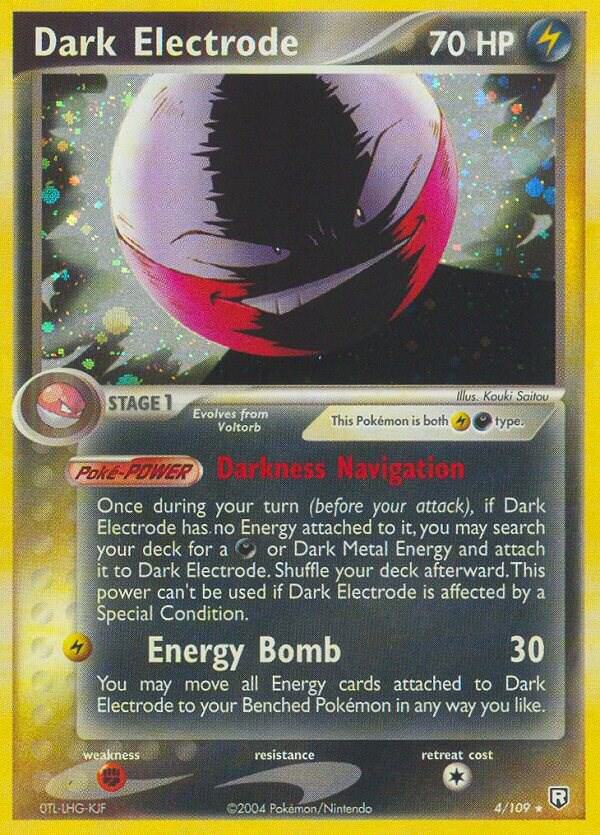 Dark Electrode 4/109 card from Team Rocket Returns