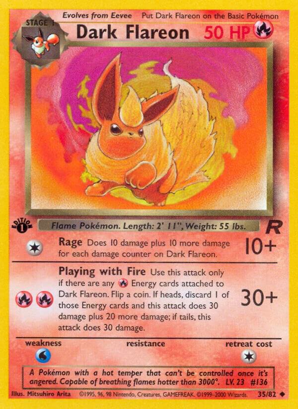 Dark Flareon 35/82 card from Team Rocket