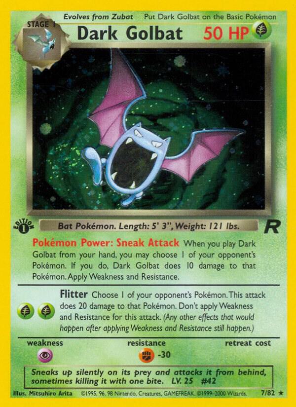 Dark Golbat (7) 07/82 card from Team Rocket