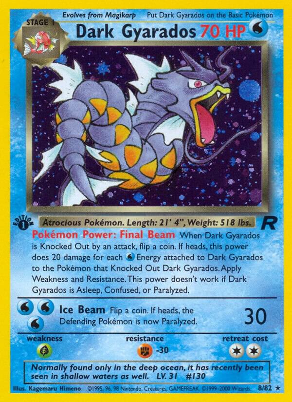 Dark Gyarados (8) 08/82 card from Team Rocket