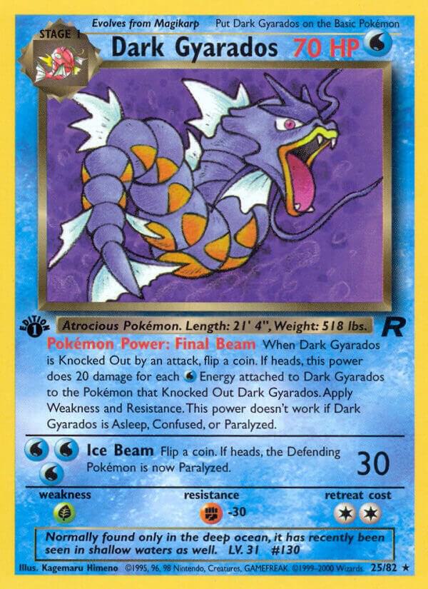 Dark Gyarados (25) 25/82 card from Team Rocket