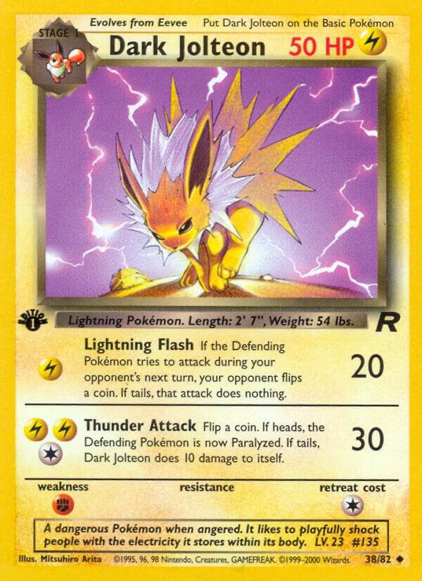 Dark Jolteon 38/82 card from Team Rocket