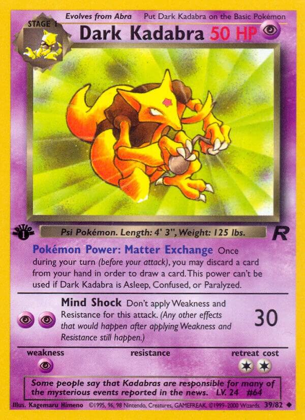 Dark Kadabra 39/82 card from Team Rocket