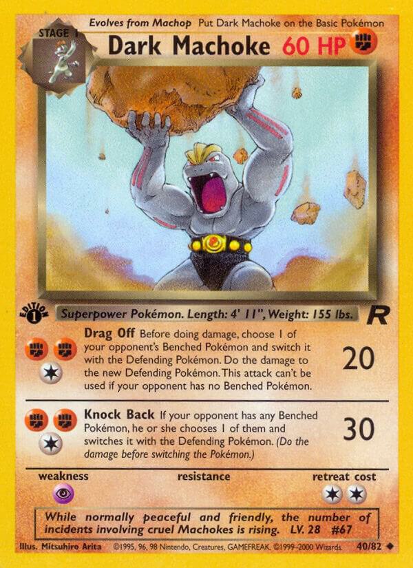 Dark Machoke 40/82 card from Team Rocket